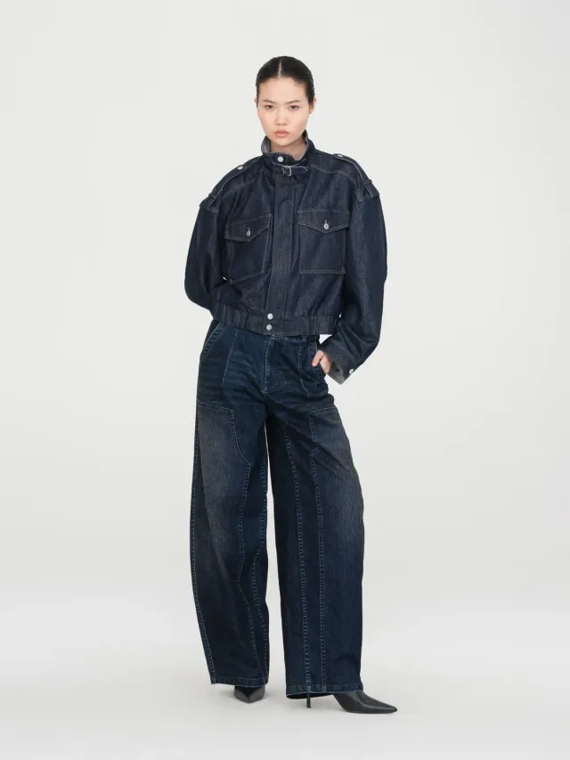 Feng Chen Wang Subtle Shimmer denimjakke navy
