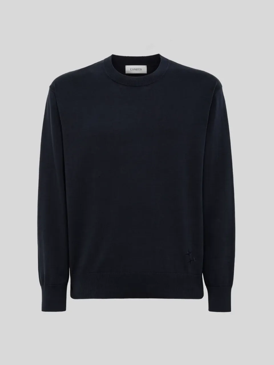 Laneus Cotton Crew Neck sweater navy bomuld