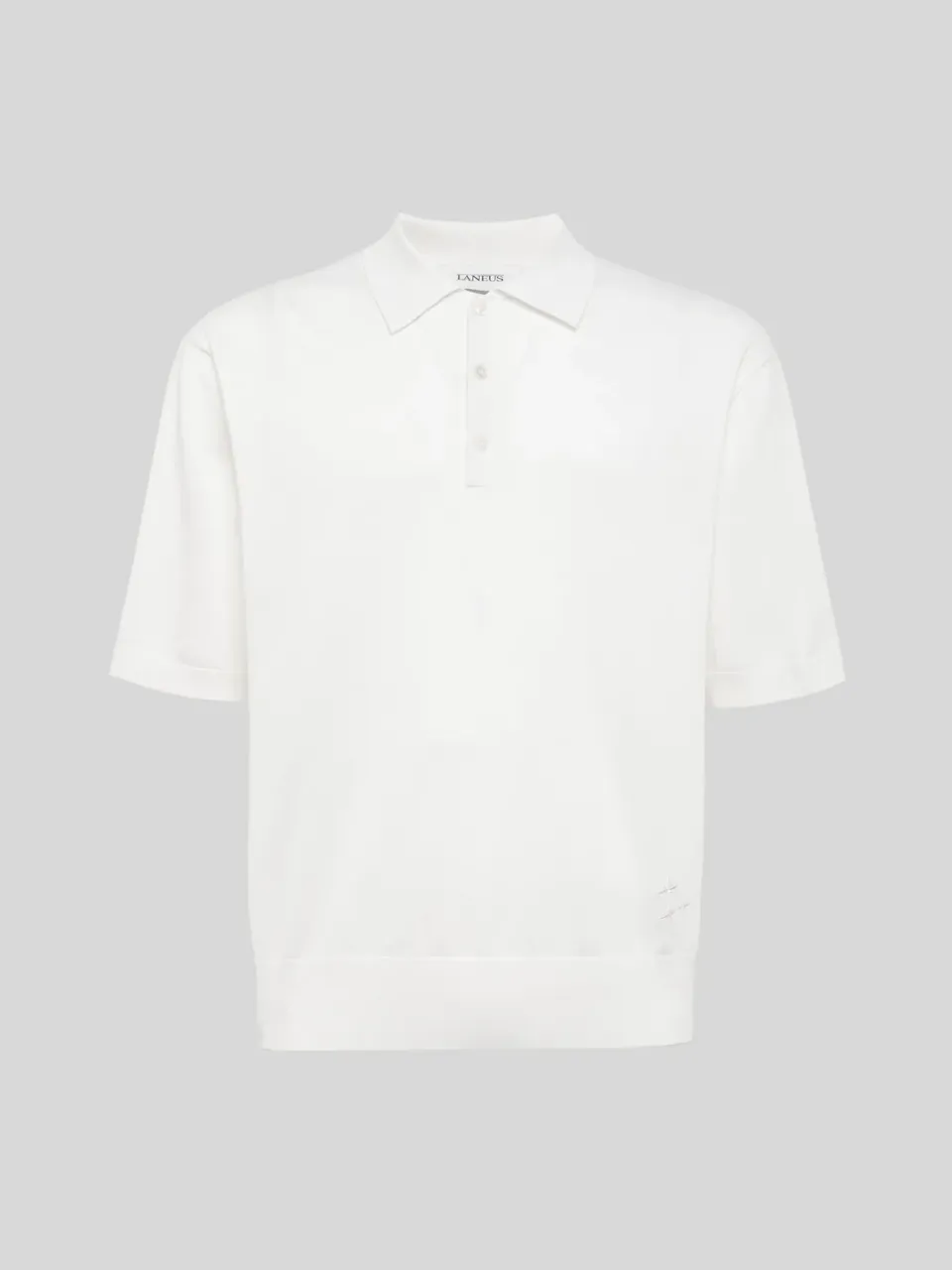 Laneus Knitted Polo poloskjorte creme bomuld
