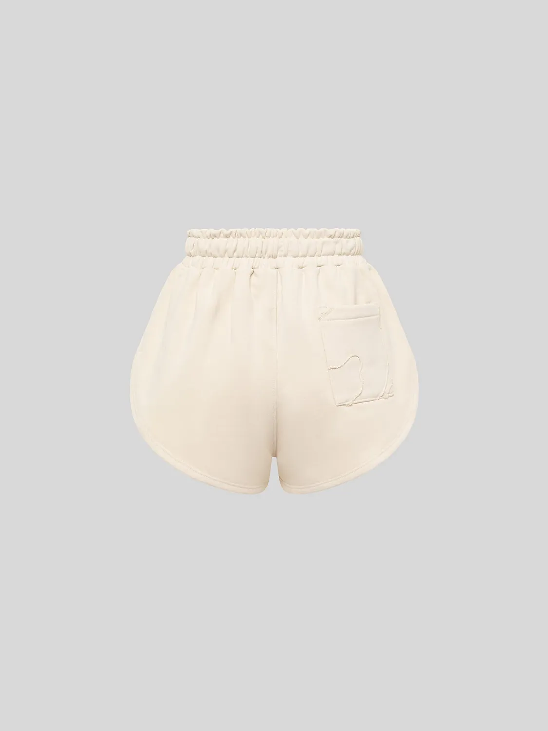Laneus Sweatshorts shorts cream bomuld høj talje