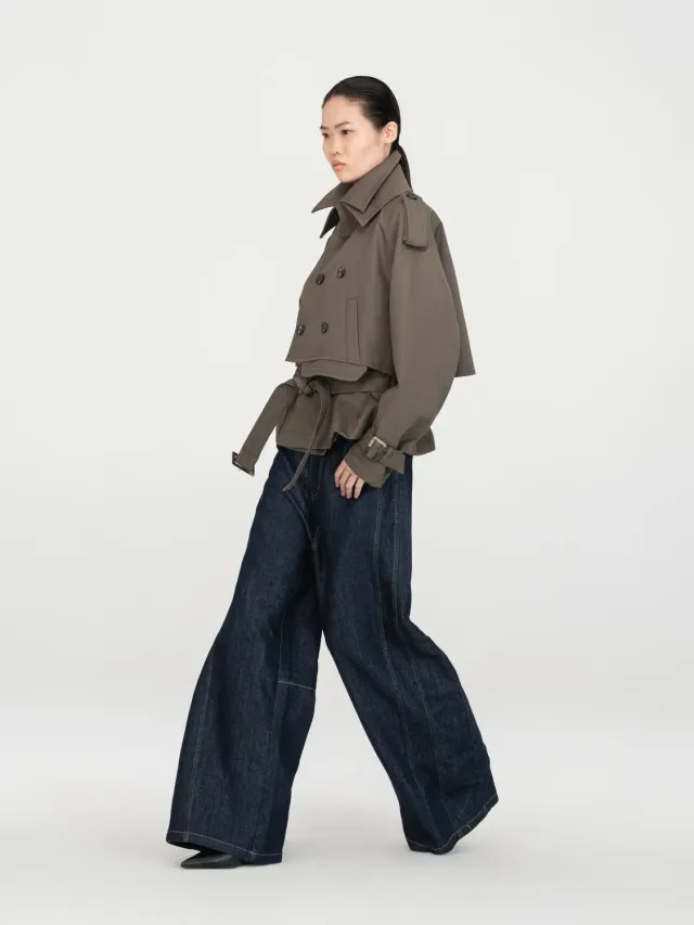 Feng Chen Wang Navy Glitter Denim Pants jeans navy