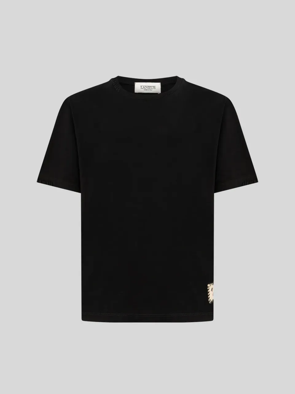 Laneus Destroyed Boxy T-shirt sort bomuld XS