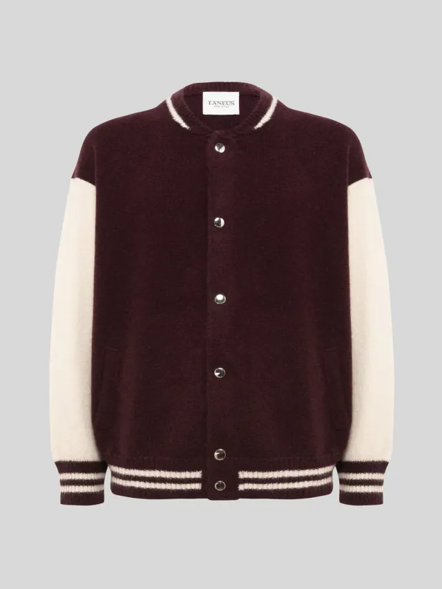 Laneus Cashmere Silk bomberjakke FIG/CREAM kashmir
