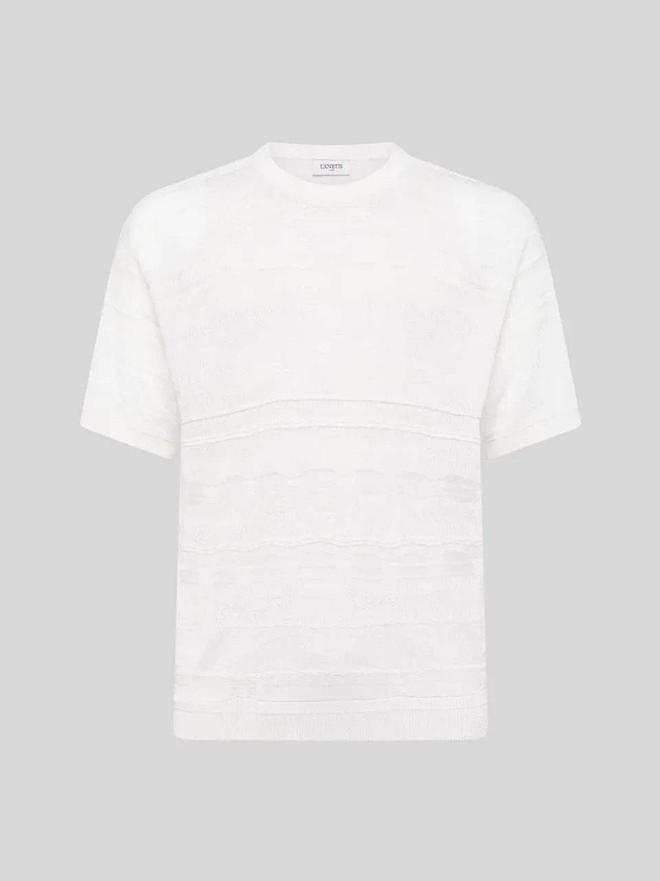 Laneus Lightweight Jacquard T-shirt strik creme viskose