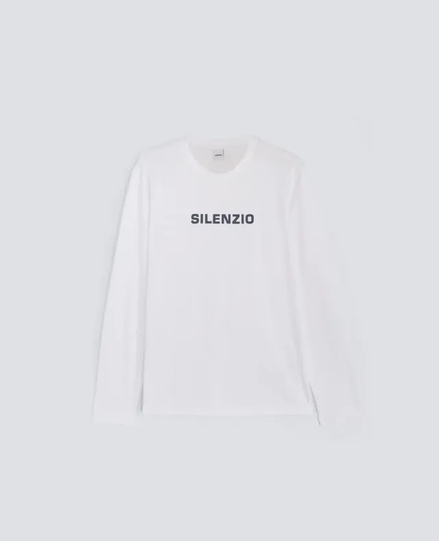 Aspesi Silenzio langærmet t-shirt hvid bomuld