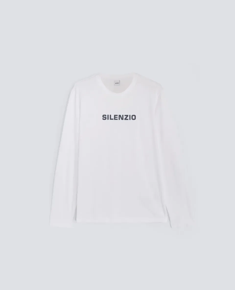 Aspesi Silenzio langærmet t-shirt hvid bomuld