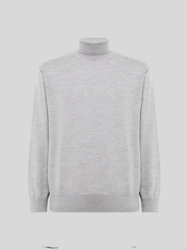 Laneus Merino Wool Turtleneck rullekrave gra uld