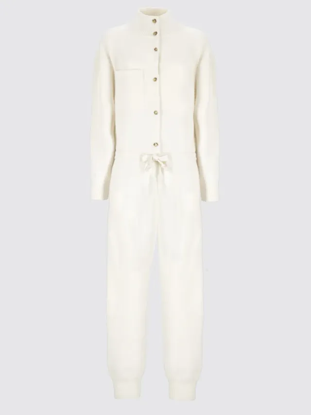 Laneus Wool Alpaca Knit jumpsuit off-white regulær