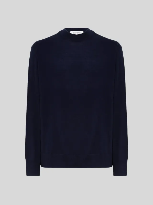 Laneus Lightweight Jacquard sweater sort uld