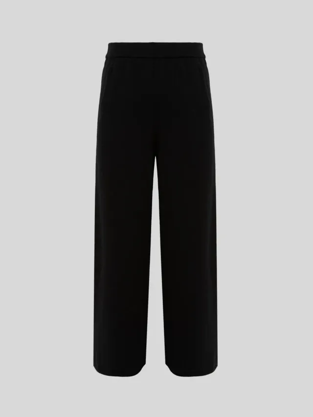 Laneus uld- og cashmerebukser sort merino