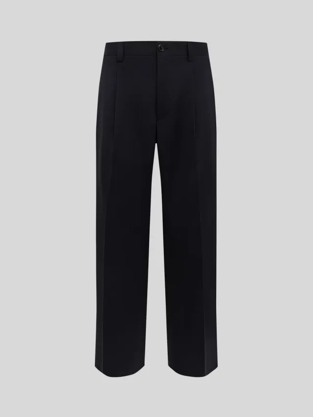 Laneus wide-leg uld bukser navy fresco 44-54