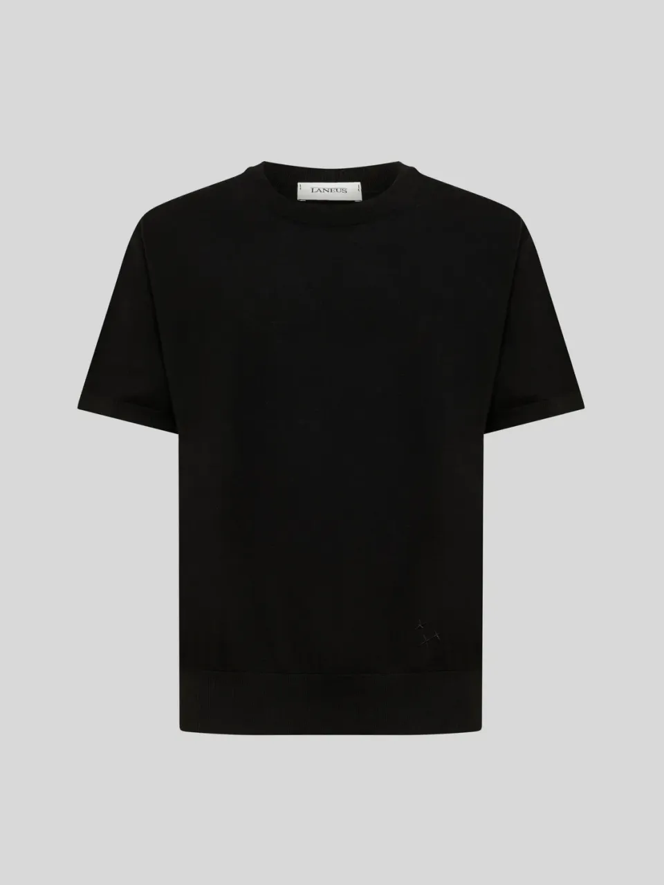 Laneus Merino Wool T-shirt sort herre ren uld