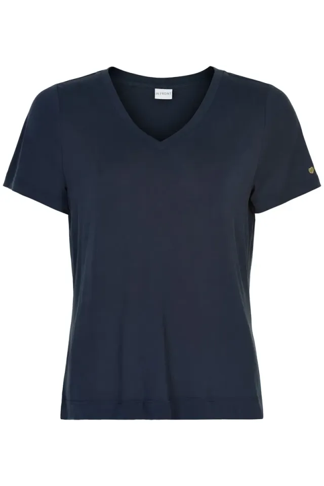IN FRONT Nina t-shirt V-hals i modalblanding