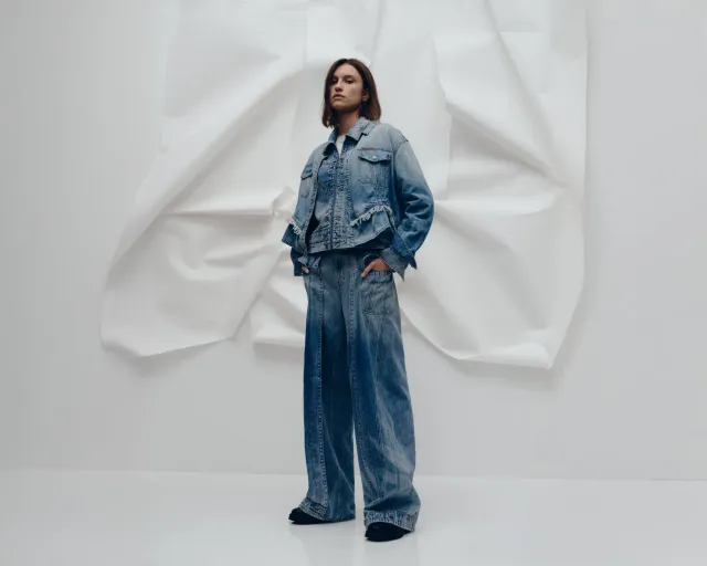 Lee x Feng Chen Wang denimskjorte dame langærmet