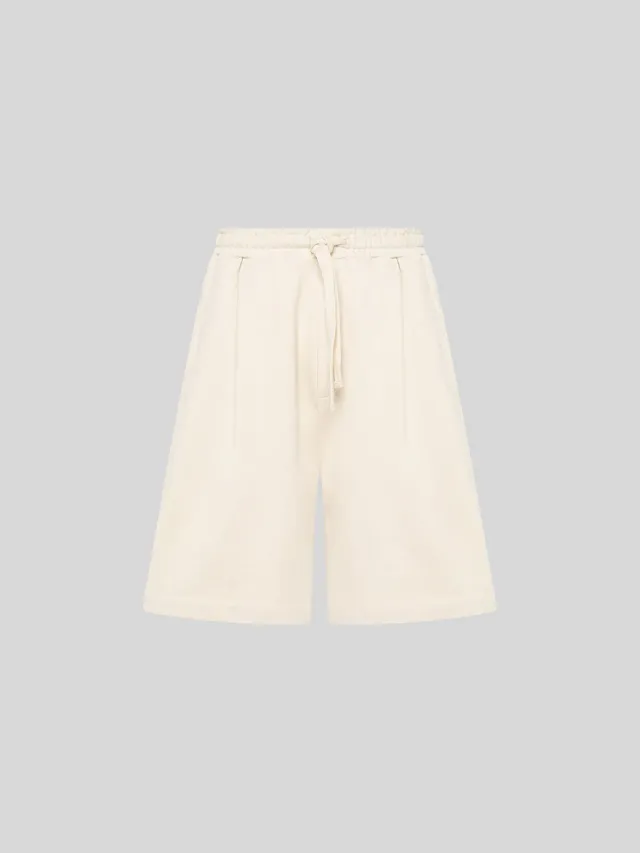 Laneus Cotton Sweat Bermuda Shorts cream bomuld