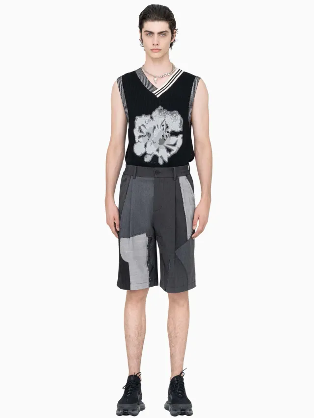 Feng Chen Wang Wool Patchwork shorts uld XS-XL