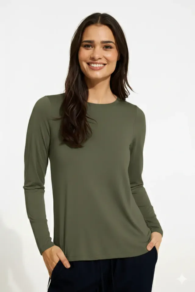 IN FRONT Nina t-shirt langærmet modal basis