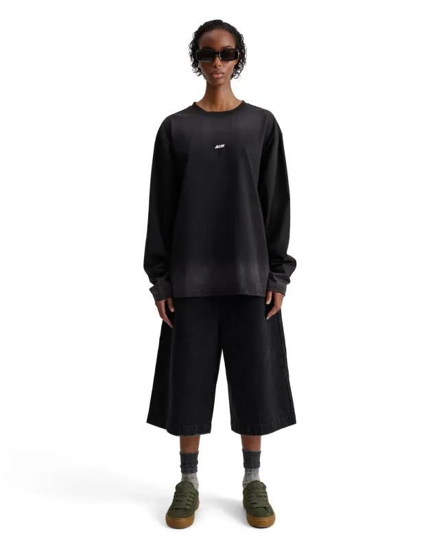 Alis Joshua langærmet T-shirt faded black bomuld