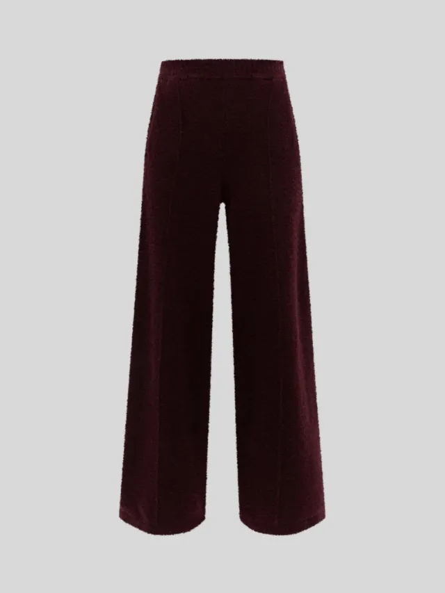Laneus bukser nøddebrun cashmere silke dame