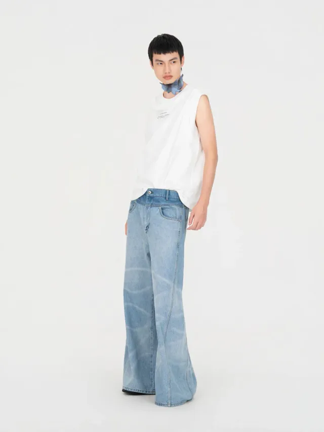 Feng Chen Wang 2 in 1 White Loose-Fit Tank Top hvid bomuld