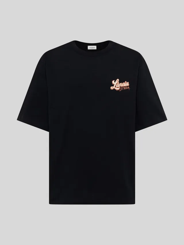 Laneus Oversized t-shirt sort bomuld