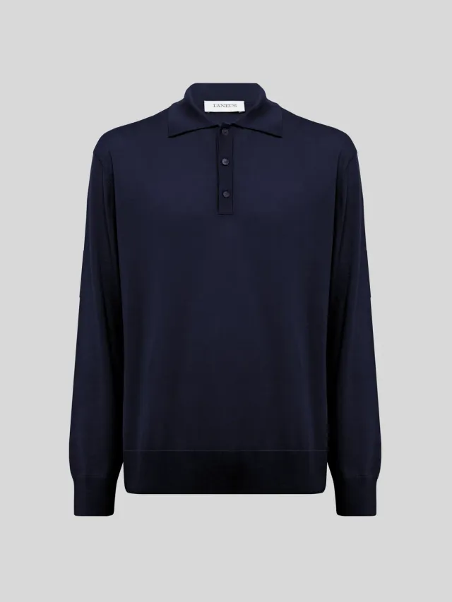 Laneus polo merinould navy – klassisk herre