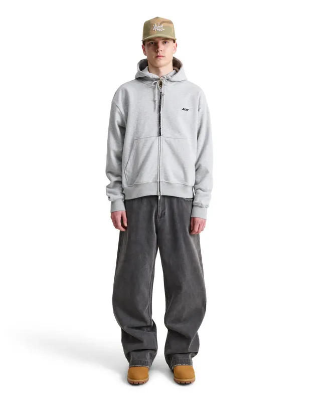 Alis Aaron hoodie med lynlås Grey Melange bomuld