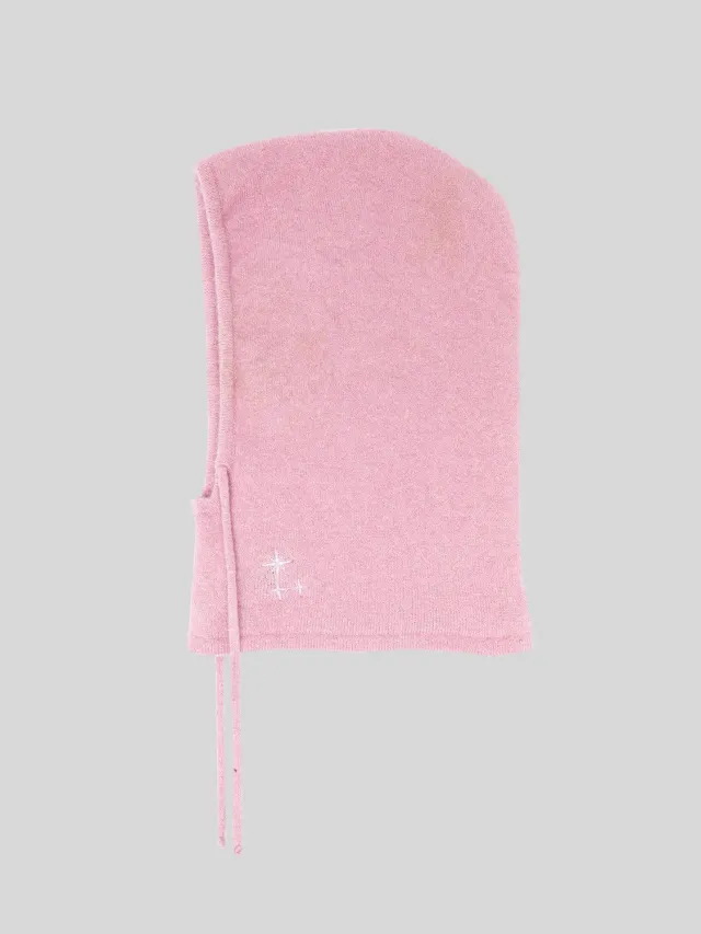 Laneus cashmere balaclava pink silke