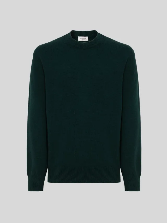 Laneus Wool and Cashmere Crewneck sweater grøn merino