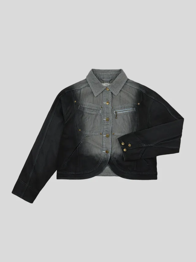Lee x Feng Chen Wang 91B denimjakke dame grå cropped