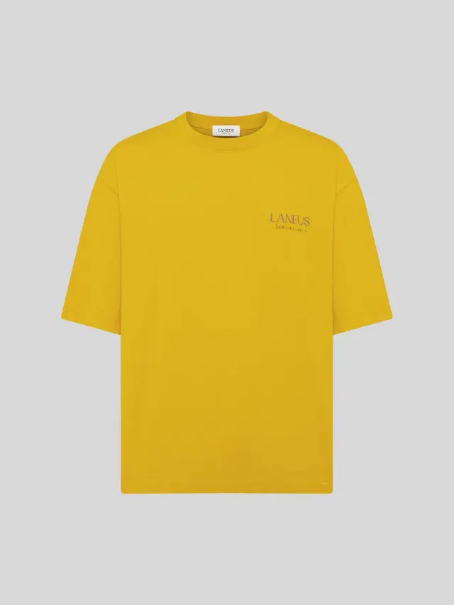 Laneus Oversized Jersey t-shirt saffron bomuld-print