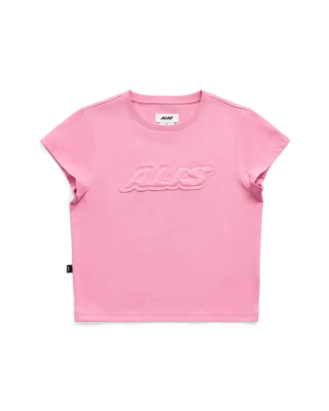 Alis Oliiey baby tee lyserød patch
