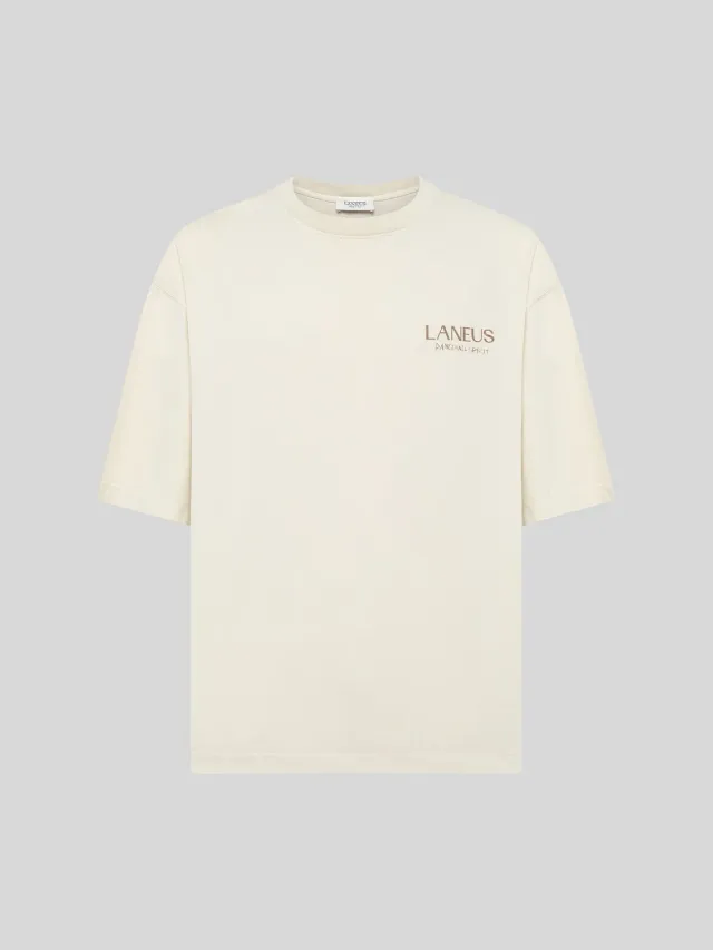 Laneus Oversized Jersey t-shirt bomuld creme