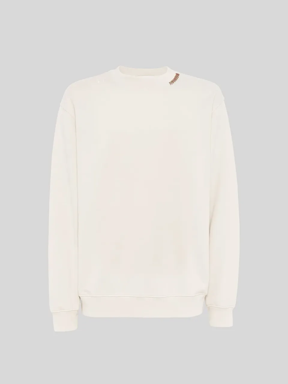 Laneus Crew Neck Cotton Sweatshirt Cream bomuldssweatshirt