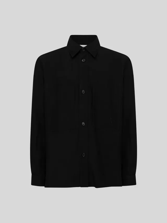 Laneus Cancun overshirt sort viskose hør