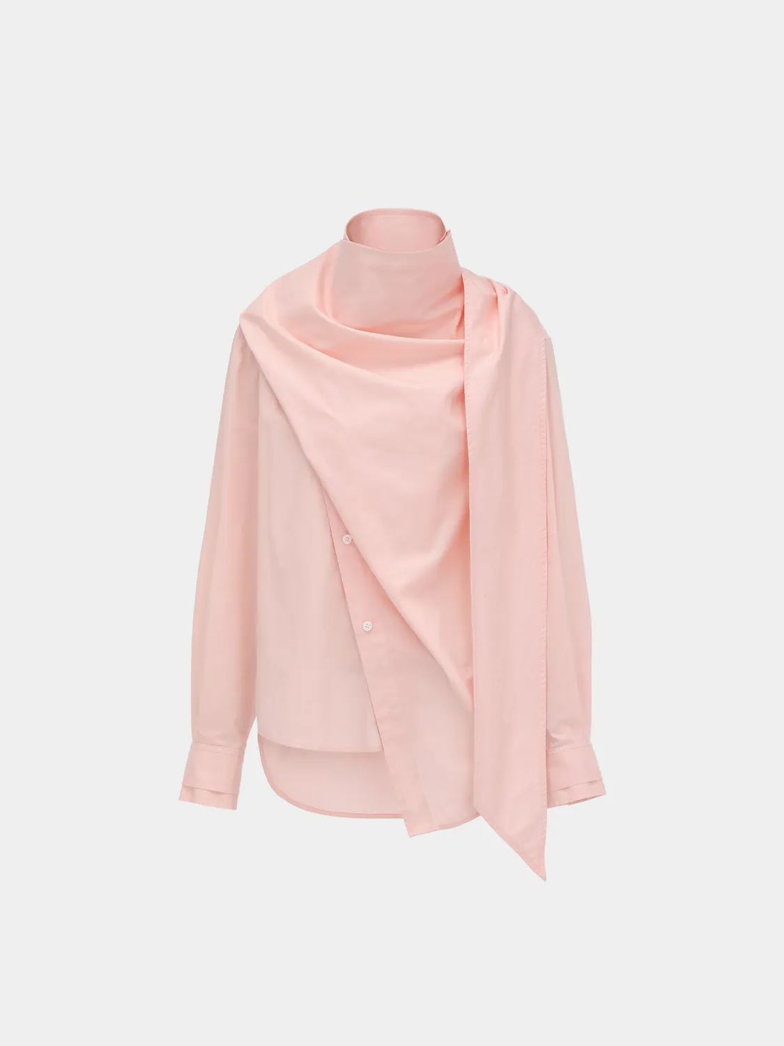 Feng Chen Wang Draped bluse pink med tørklæde