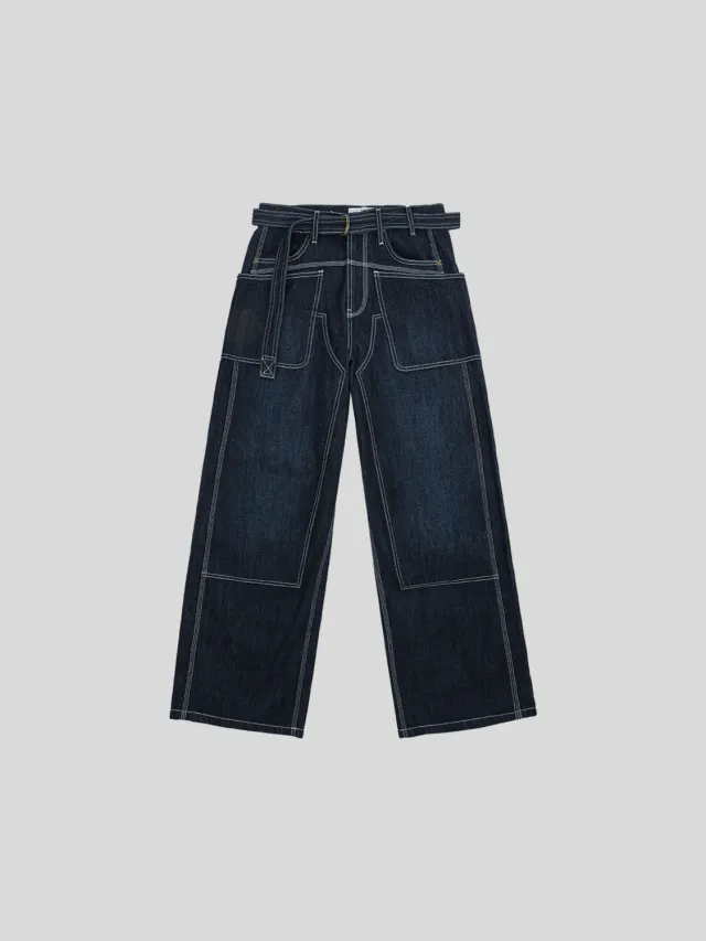 Feng Chen Wang Lee jeans ekstra vide dobbeltknæ