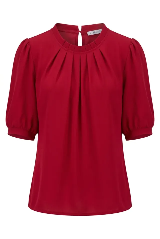 IN FRONT Grazia bluse jersey lille krave