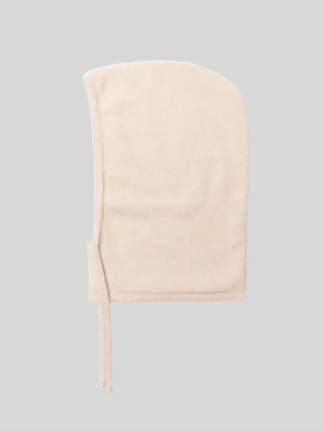 Laneus Knit Balaclava elefanthue cream cashmere silke