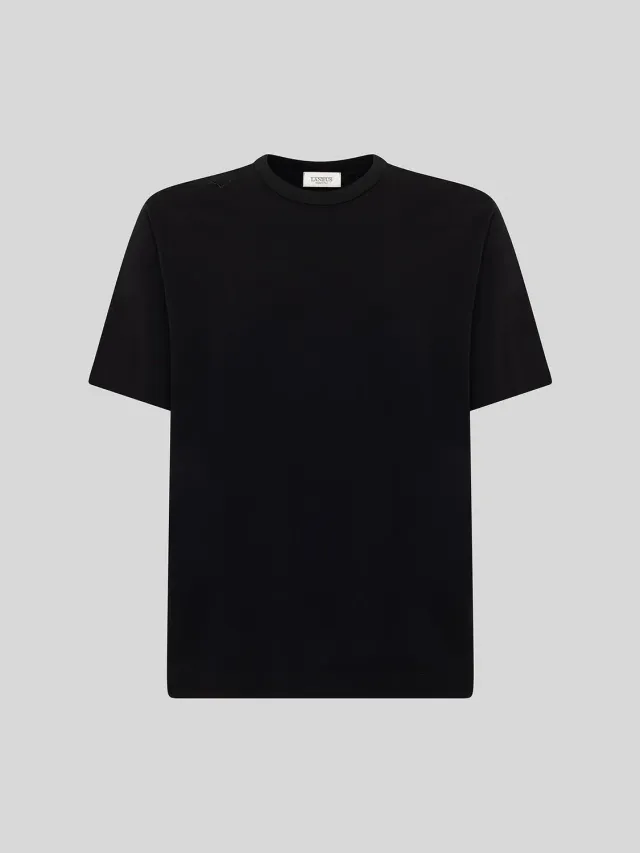 Laneus Oversized t-shirt sort bomuld broderi
