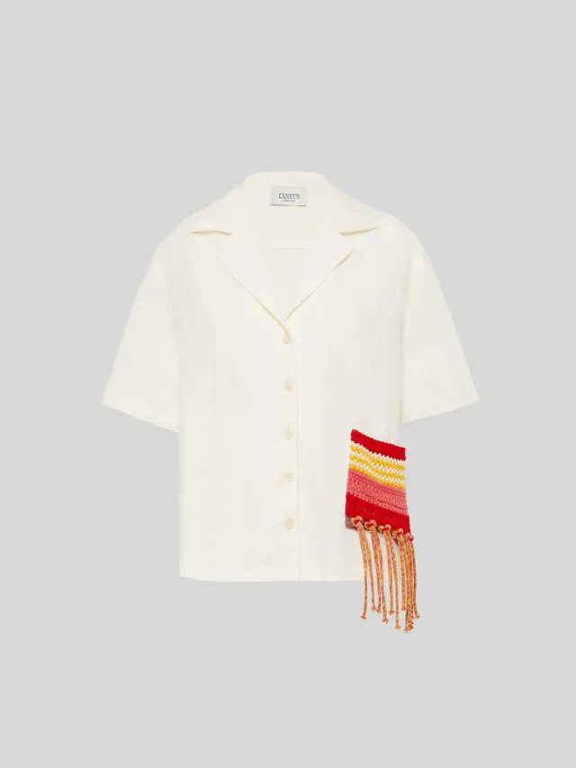 Laneus Cancun Crop Shirt skjorte creme hor