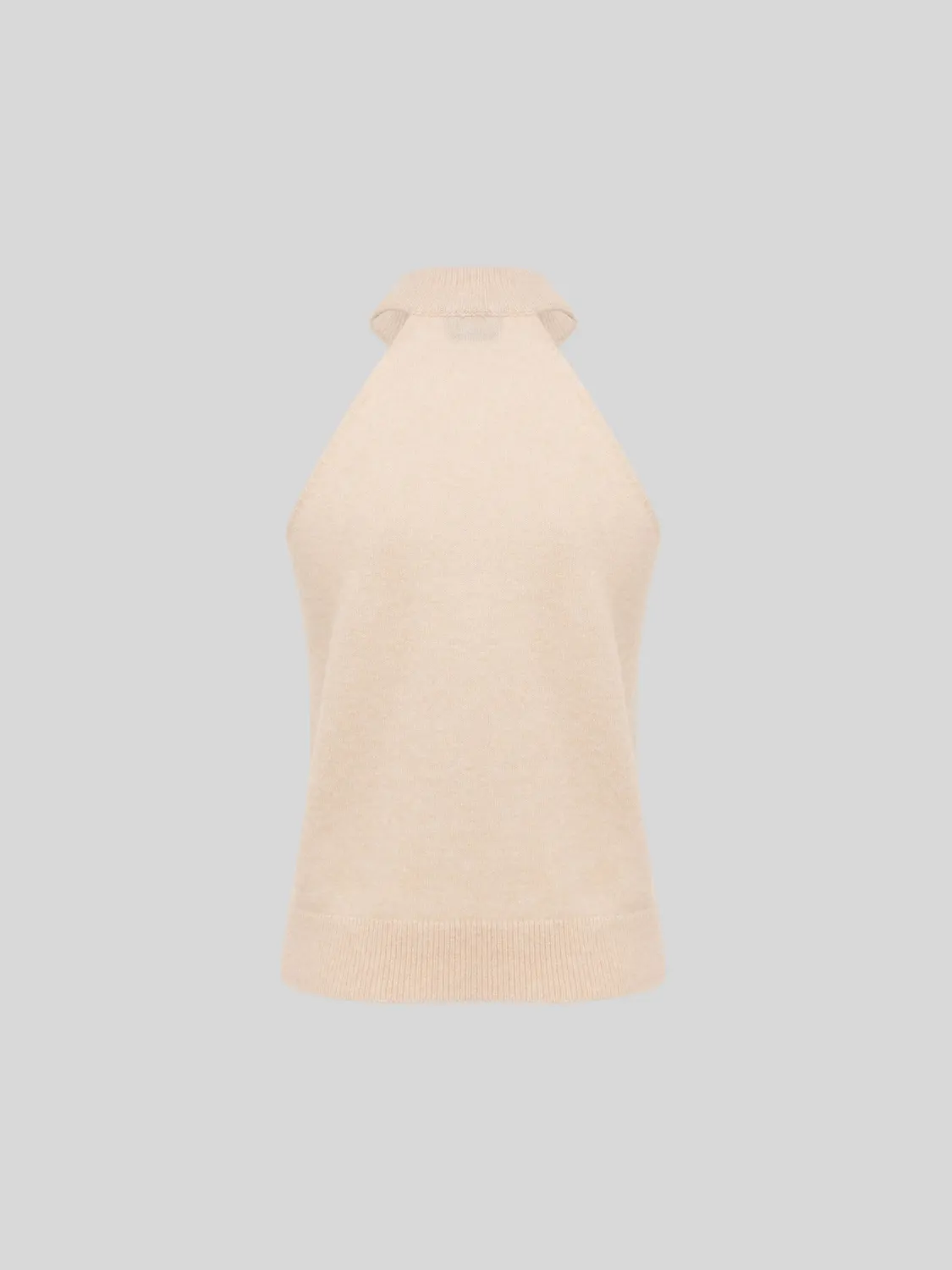 Laneus ærmeløs top cashmere silke creme blød