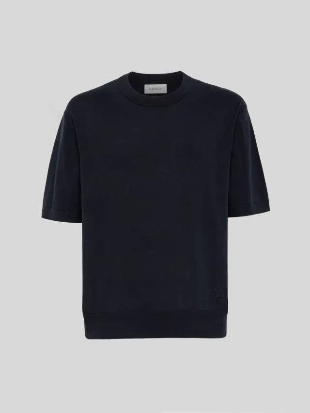 Laneus t-shirt navy blå bomuld