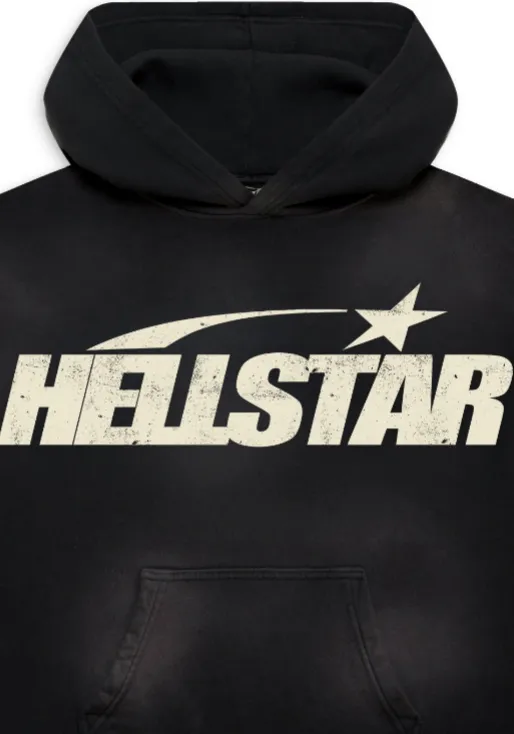 Hellstar Classic Hoodie sort oversized hættetrøje