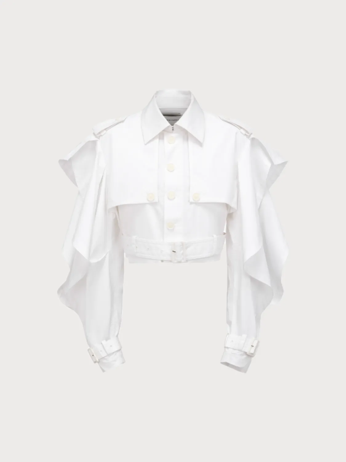 Feng Chen Wang Cotton Shirting Draped Bell jakke draperet