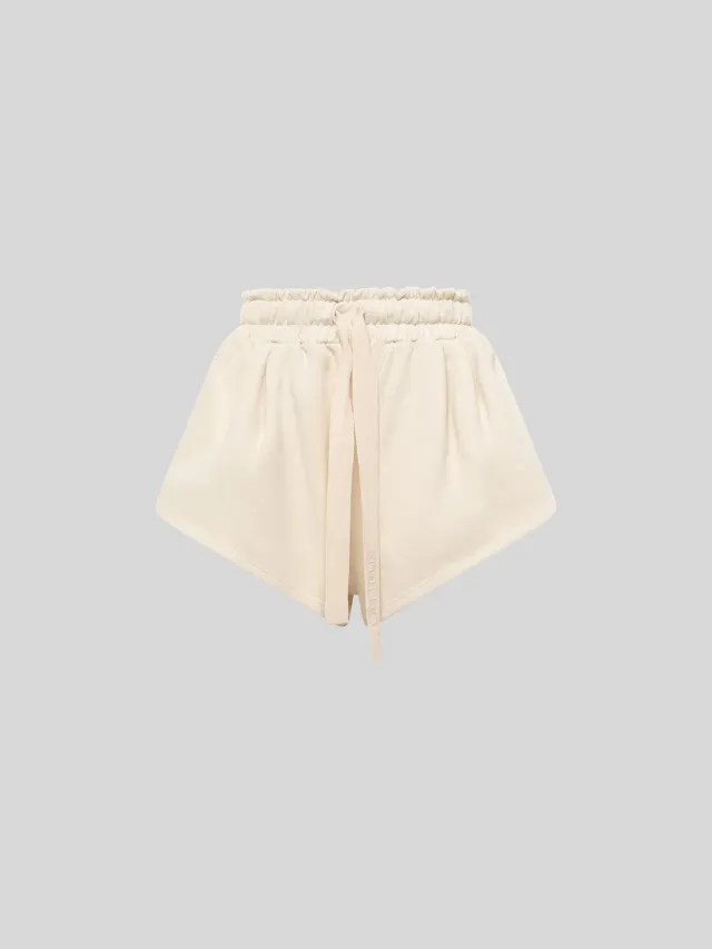 Laneus Sweatshorts shorts cream bomuld høj talje