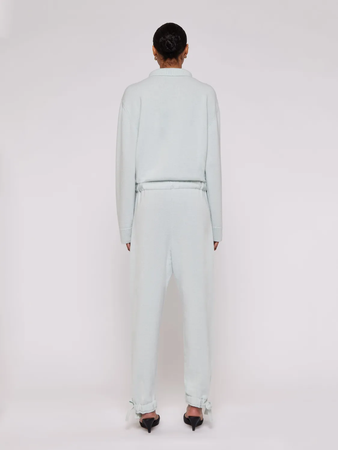 Laneus Knit Jumpsuit buksedragt salviegrøn uld