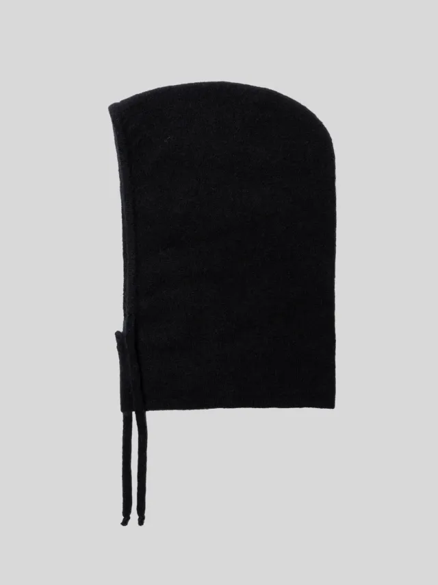 Laneus cashmere balaclava sort silke