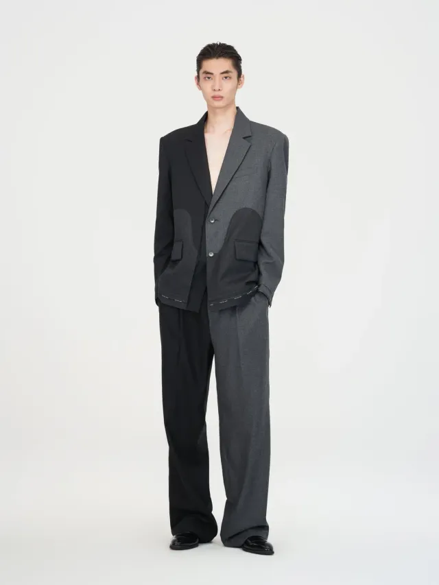 Feng Chen Wang Black and Grey Two-Tone bukser sort-grå
