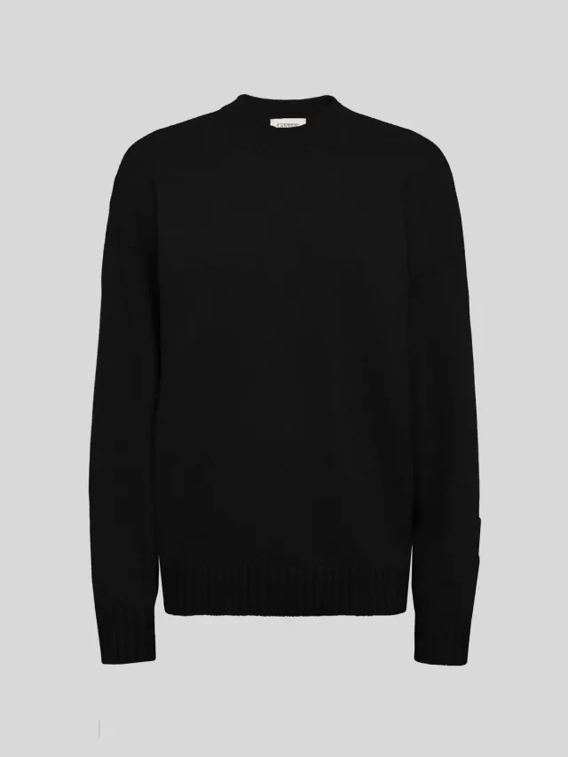 Laneus Cashmere and Silk Crew Neck sweater dame sort let